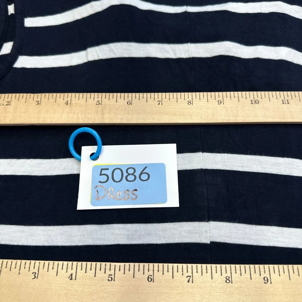 Michael Kors Striped Maxi Dress Small‎ Coastal Navy White Sleeveless Cowl Neck